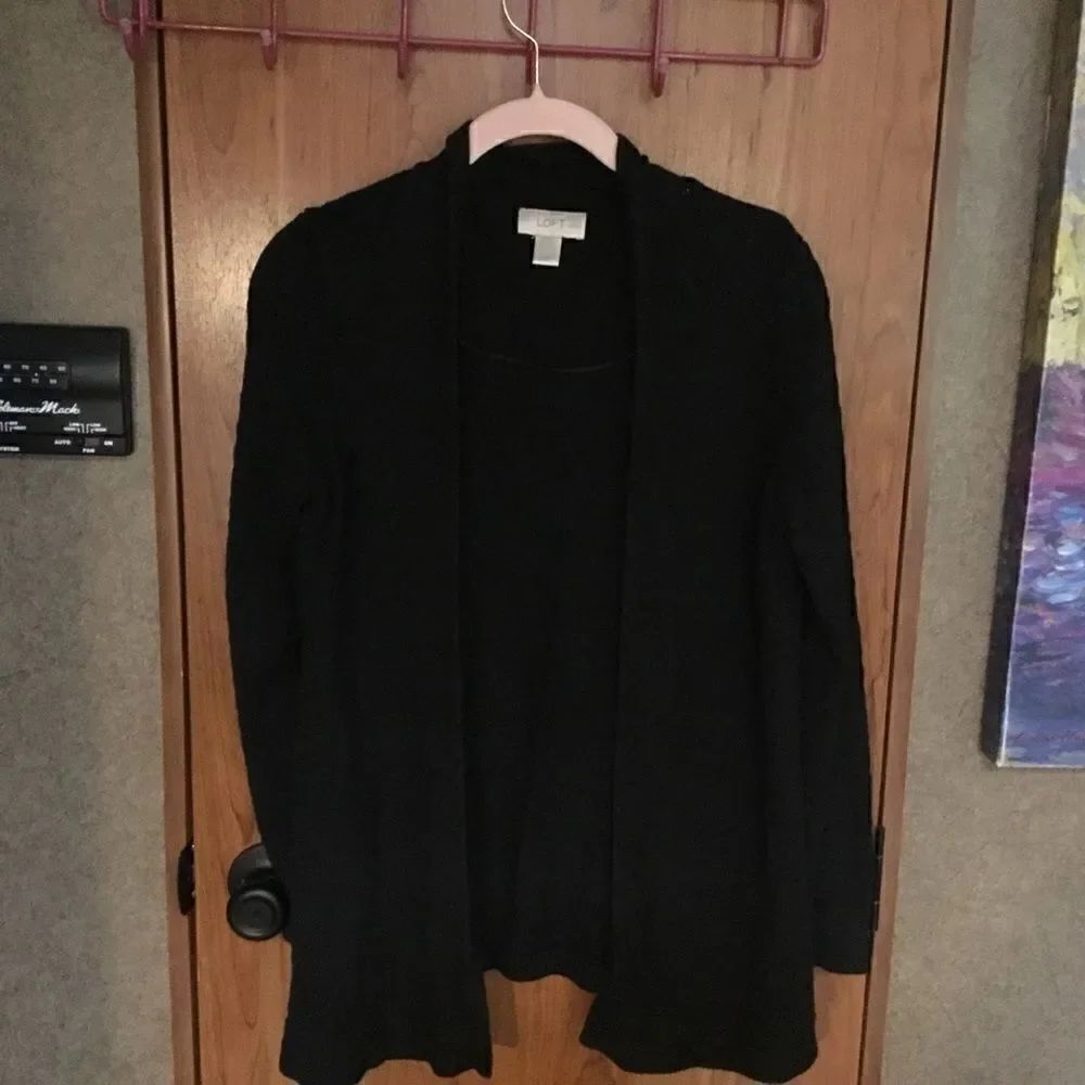 NWOT. Loft Brand Women’s Size MP Black Eyelet Sweater